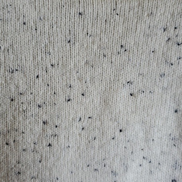 TALBOTS WOOL COTTON BLEND WHITE BLACK SPECKLED SWEATER SIZE LARGE CREW NECK - Picture 2 of 9